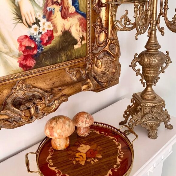 Vintage “Three Flowers” Italian mid century tray 👑 - Picture 3 of 6